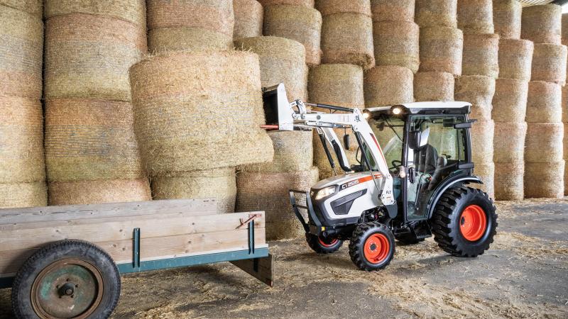 De compacte Bobcat-tractoren met cabine zijn leverbaar met airconditioning.