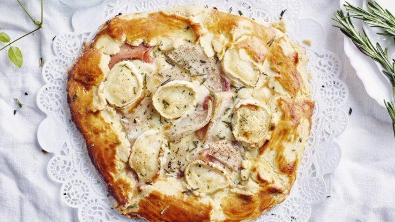 Galette met geitenkaas, peer en ham (2)