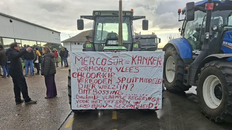 De boodschap op dit spandoek van een van de deelnemers aan de actie liet aan duidelijkheid niets te wensen over.