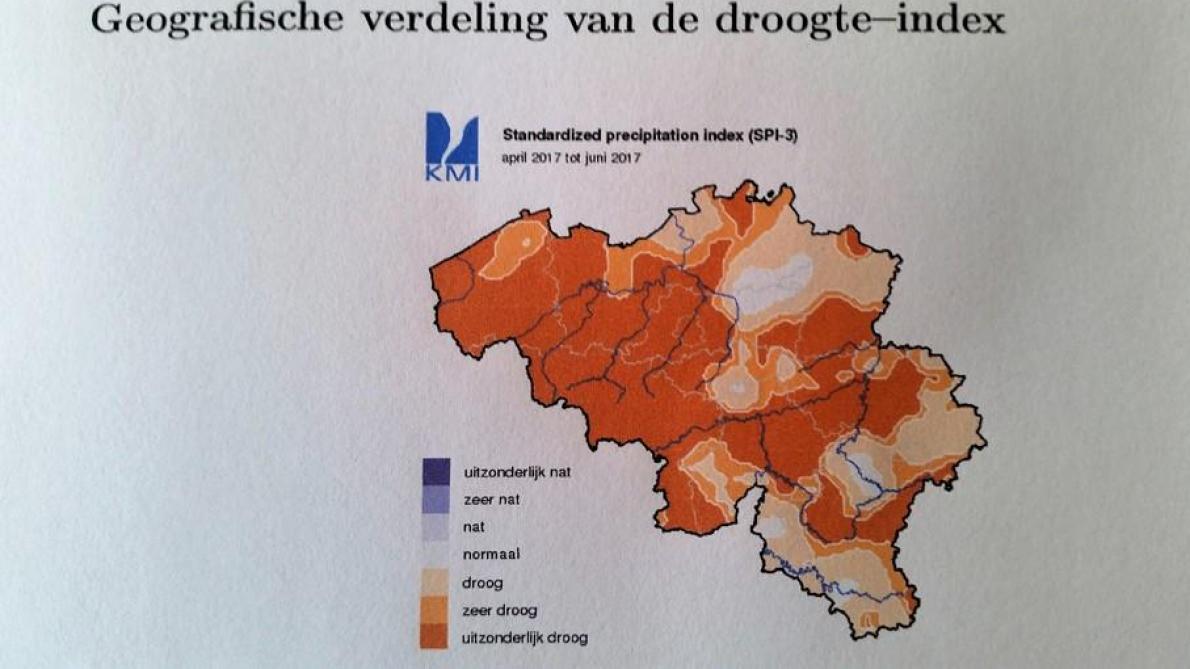 Geografische verdeling van de droogte-index.