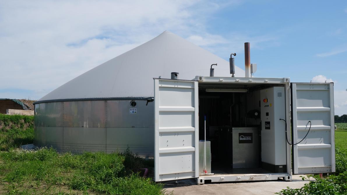 De groene energie die van de Laerhoeve, ontstaat in hun biogascentrale.