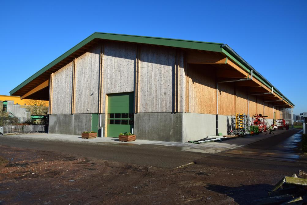De nieuwe loods werd circulair en duurzaam gebouwd.