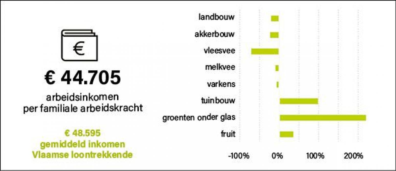 Arbeidsinkomen per familiale arbeidskracht.