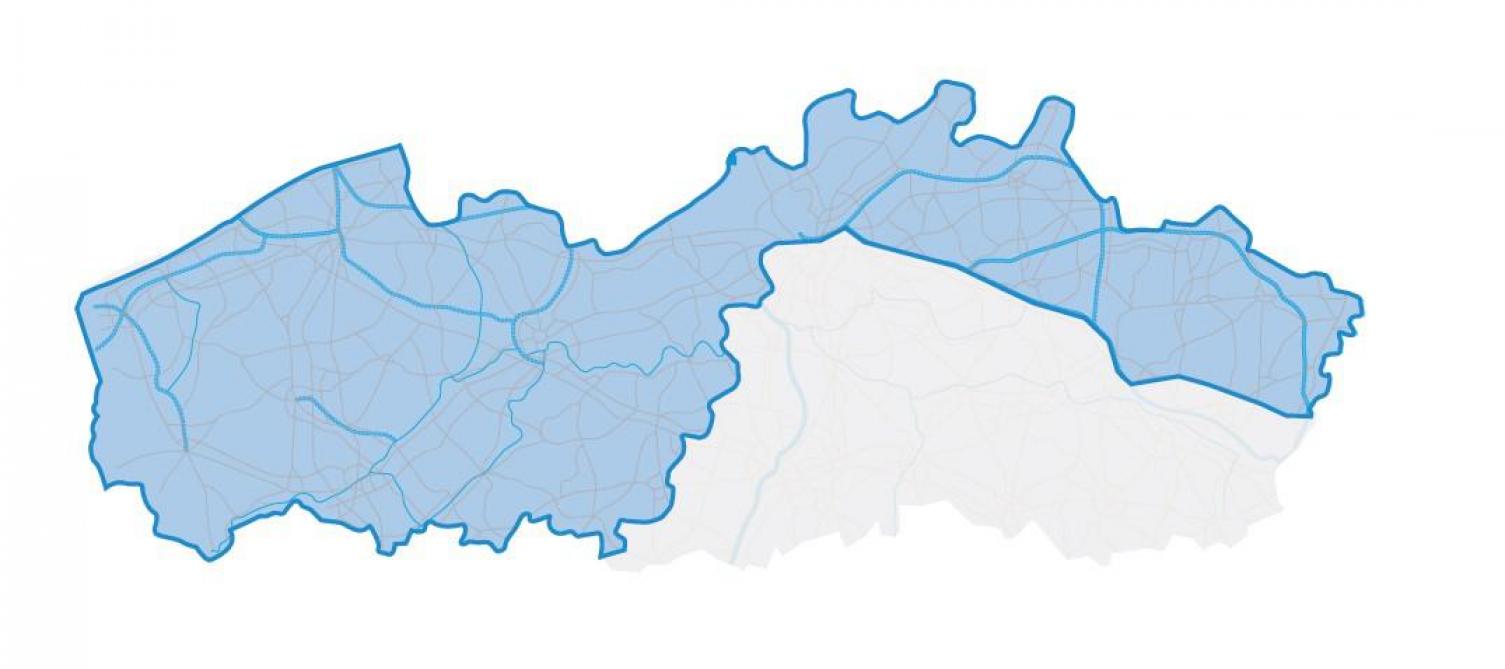 Het nieuwe coöperatieve gebied van FrieslandCampina in Vlaanderen.