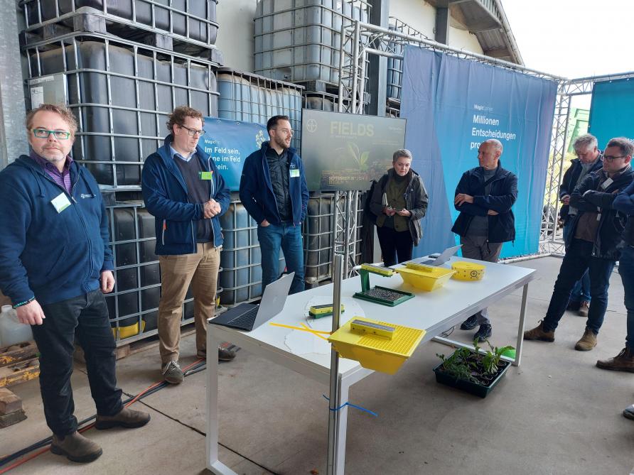 Bij de MagicTrap analyseert een beeldsensor de insecten in een vangkom en stuurt de resultaten draadloos door naar de smartphone van de boer.