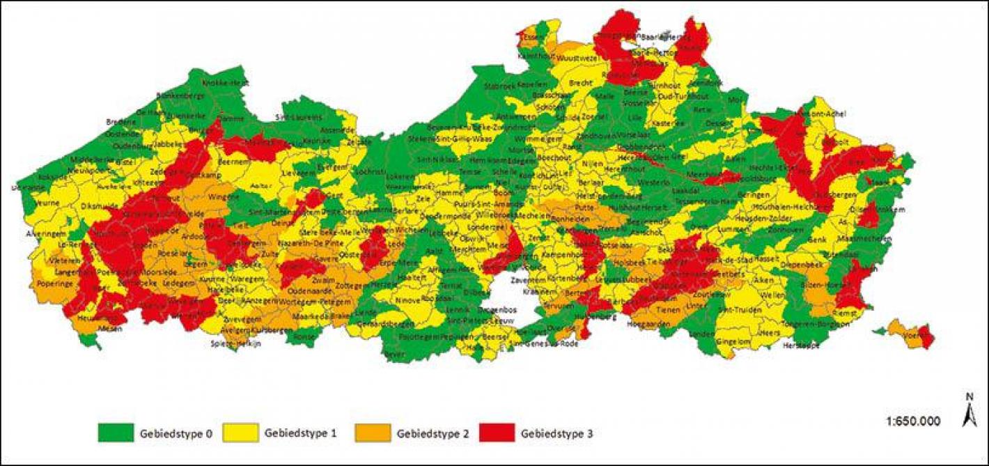 Figuur 1: Gebiedstypes MAP 7 (2025 - 2026)