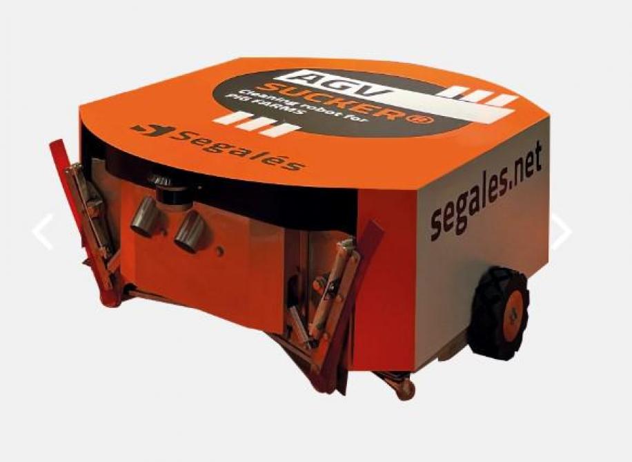 De mestrobot voor varkensstallen.