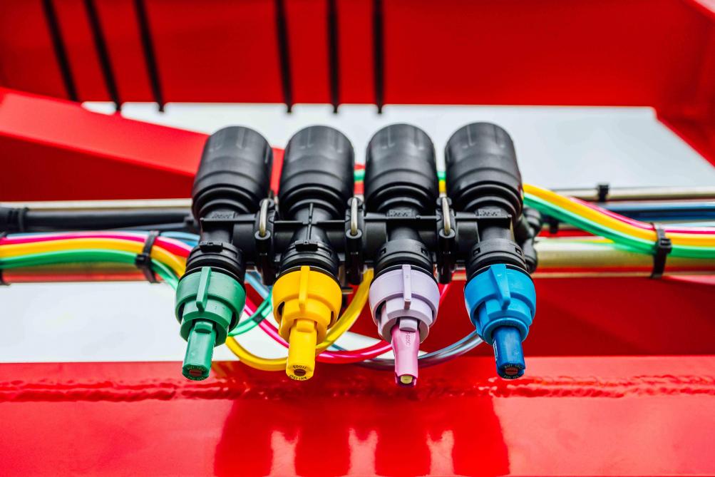 Vario-Select spuitdoppenwisselsysteem zorgt voor 16 verschillende mogelijkheden.