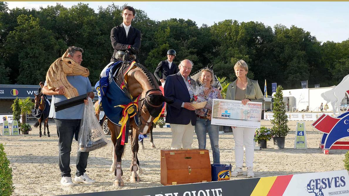 Belgisch kampioen 6-jarige springpaarden 2025: La Fee Sauvenière (Zangersheide), onder het zadel van Sacha Beghuin.