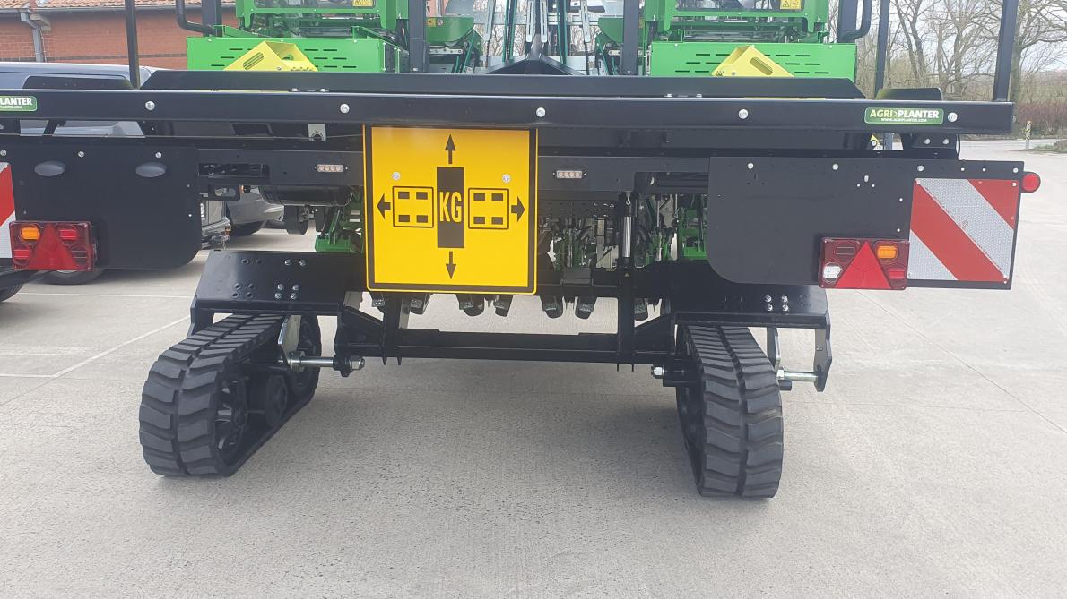 De Agriplanter kan op Soucy-rupsen geplaatst  worden.