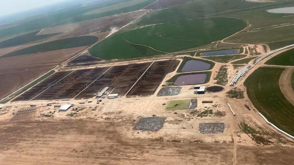 Luchtbeeld van het bedrijf van Koen en Els Ally in de Verenigde Staten.