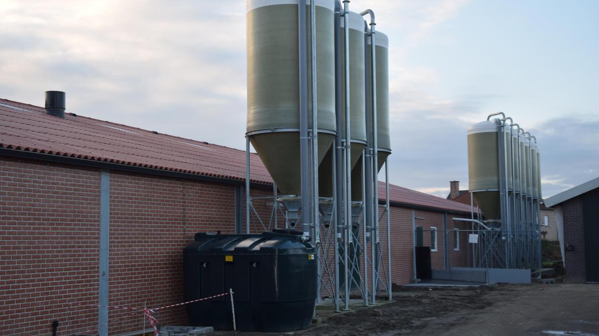 De nieuwe zeugenstal kon op dezelfde plaats opgetrokken worden waar de vorige stond.