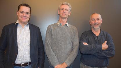 v.l.n.r. Bart De Reu, Johan van Heule en Roger Masscheleyn presenteerden de website uwmelkprijs.be