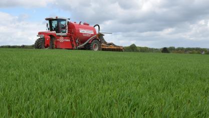 Bemesten op wintertarwe.