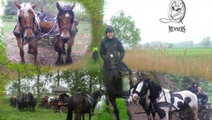 Ondanks de felle regen kwamen nog 19 koetsiers en 9 ruiters opdagen.