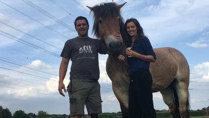 Kevin Kools en Els Bonnaerens uit Bazel-Waas met hun merrie Elodie van ’t Rooiveld.