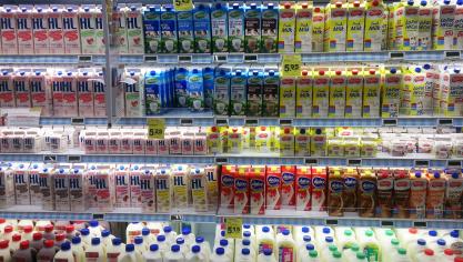 Zuivel in het schap.