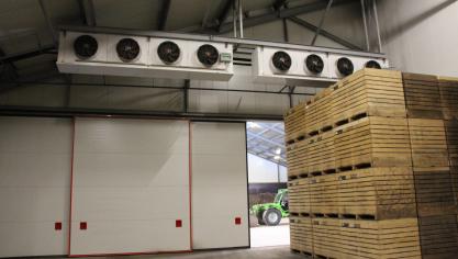 De verdampers van het CO2 DX systeem in de rode bieten bewaring bij Van Andel Bio.