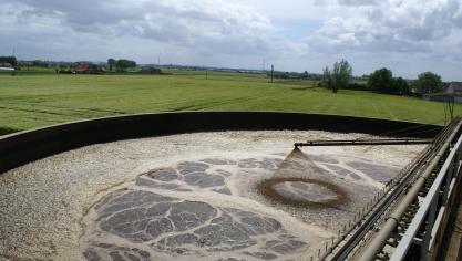 Mestverwerkingsprojecten komen in Nederland nog te weinig van de grond. Op de foto een biologisch mestverwerkingsproject in Vlaanderen.