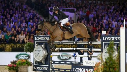 Harrie Smolders wist met Zinius vorig jaar de wereldbekerproef in Mechelen te winnen. Eén van de vele hoogtepunten op Jumping Mechelen.