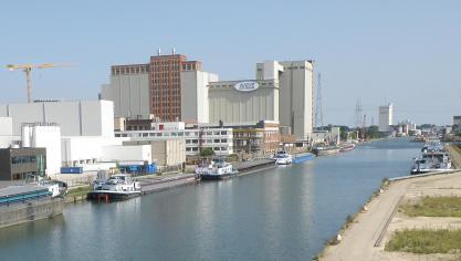 De AVEVE-veevoederfabriek in Antwerpen.