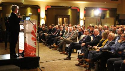 Landbouwminister Joke Schauvliege hield tijdens het evenement een warm pleidooi voor meer samenwerking tussen boeren.