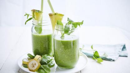 2019-02-15 Smoothie van appel, komkommer, spinazie en banaan