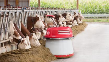 Lely’s nieuwe voerschuiver Juno werd in 2018 op de markt gebracht.