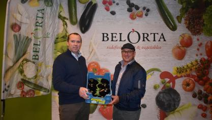 Hans de Smedt (BelOrta) en Bernard Craeye (Biofresh) deden zaken.