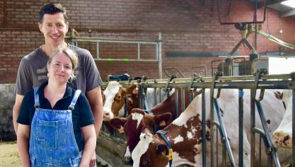 De kleinschalige gezinslandbouw is onvoldoende rendabel, stelt het koppel vast. Het houdt ze wel alert en innovatief, aldus Isabelle.