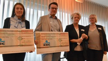 De 2 hoofdprijzen waren voor Jolien Vanhoutte (dierlijke productie) en Willem Derynck (plantaardige productie).