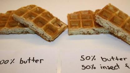 Bij wafels merkte het smaakpanel het insectenvet zelfs niet op wanneer de helft van de boter vervangen was.