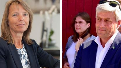 Sonja De Becker (voorzitter Boerenbond) en Hendrik Vandamme (voorzitter Algemeen Boerensyndicaat).