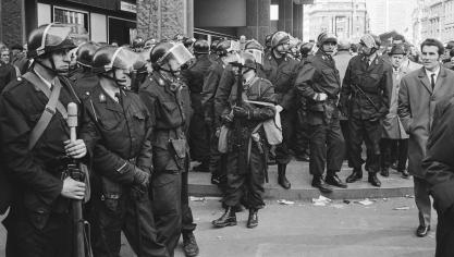 De politie was massaal aanwezig in Brussel.