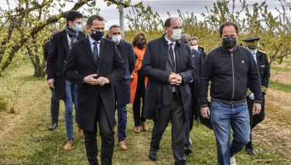 De omvang van de schade wordt momenteel vastgesteld, zei de Franse premier Jean Castex tijdens een bezoek aan getroffen boeren in Colombier-le-Cardinal in de zuidelijke regio Ardèche.