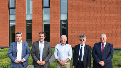 v.l.n.r.: Philippe Appeltans, David Clarinval, Dirk Bertels, Herman Diricks, Anton Refalo