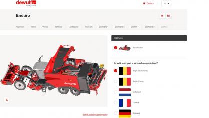 Dewulf heeft nu  een online machineconfigurator  ontwikkeld.