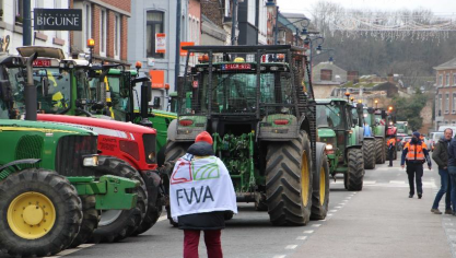 De manifestatie werd georganiseerd door de Waalse landbouwfederatie (FWA), samen met de federatie van jonge landbouwers (FJA) en Fugea.