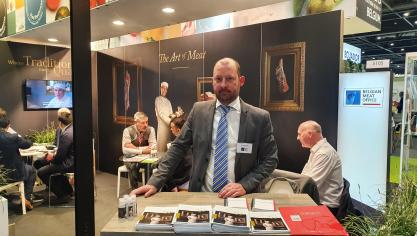 Joris Coenen van BMO coördineert de exportpromotie van varkens- en rundvlees, hier op een recente vakbeurs in Londen.