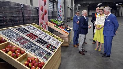 Belgisch vorstenpaar bezocht BelOrta bij de start van het hoogseizoen Belgisch zachtfruit