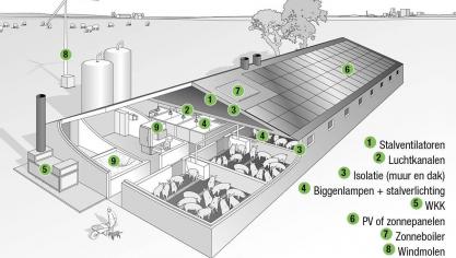 Aandachtspunten inzake energie op een varkensbedrijf.