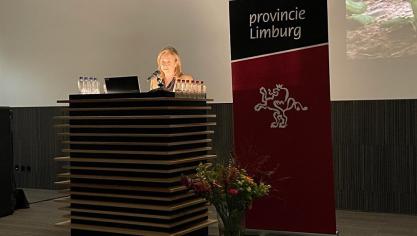 Gedeputeerde Inge Moors schetste het Limburgse landschap en dito realisaties  op het tweede Provinciale Landbouwcongres.