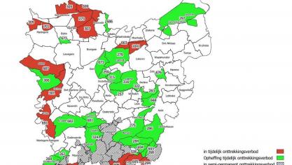 Na de andere Vlaamse provincies volgt Oost-Vlaanderen met de opheffing van het tijdelijke onttrekkingsverbod.