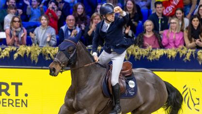 De sterkhouders van Team Belgium in de Nations Cup Finals Barcelona 2023: Wilm Vermeir en IQ van ’t Steentje, hier zegevierend in de Mechelse Wereldbeker 2022.