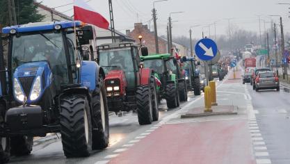 Poolse boeren blokkeerden woensdag 24 januari meer dan 160 wegen in het land.