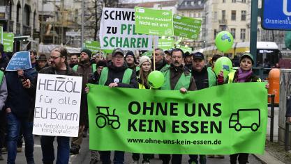 Zo’n 300 landbouwers protesteerden in Berlijn.