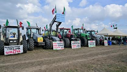 Ook in Italië is er afgelopen week boerenprotest geweest.
