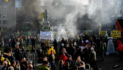 Bij een eerdere betoging in Brussel, op 1 februari, legden ruim duizend tractoren de hoofdstad lam.