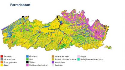 Landgebruik aan het einde van de 18e eeuw door een AI-analyse van de Ferrariskaart.