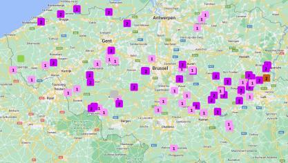 Situatie bladziekten op de waarnemingsvelden van het KBIVB op 14 augustus.